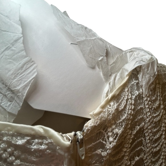 Vintage House of Bianchi NY Boston Off White Tiered Lace Delicate Dress Wedding - Picture 11 of 14